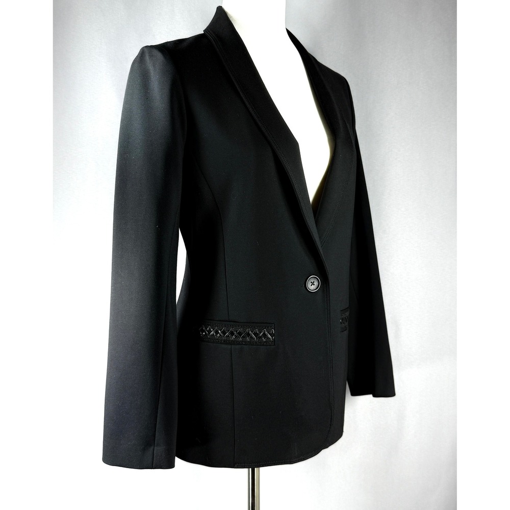 Yoana Baraschi Womens Black Blazer Jacket Size M Made in NYC Old Money Executive